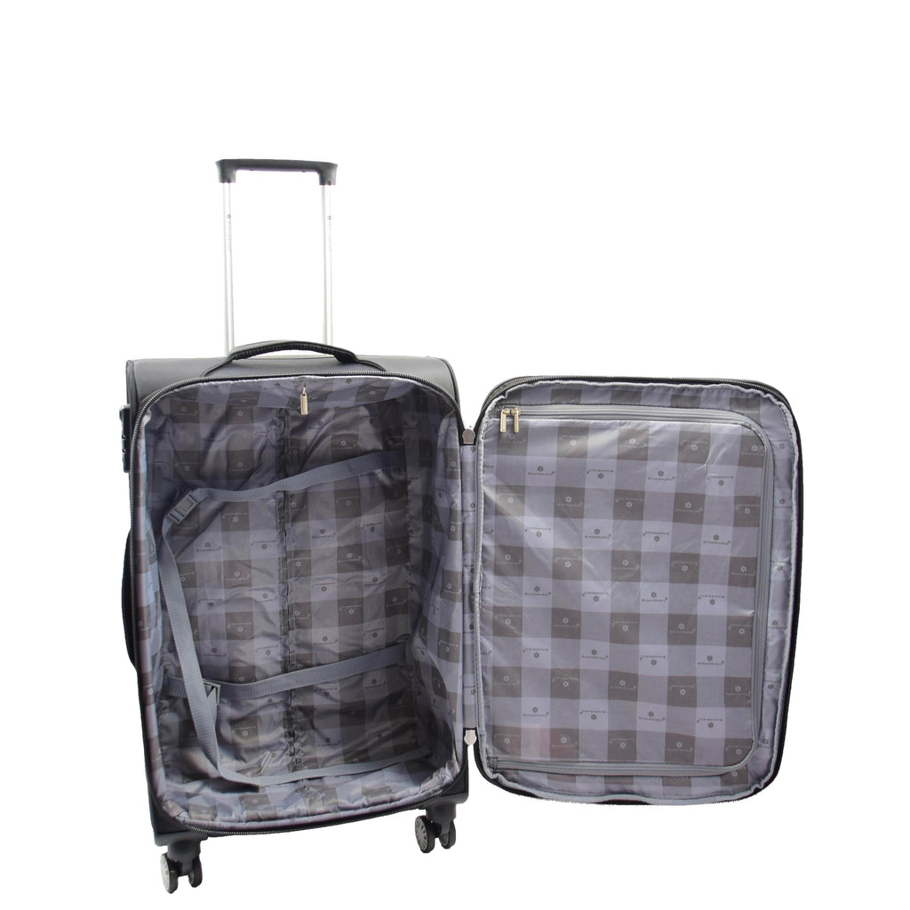 DR644 Soft Luggage Four Wheeled Suitcase With TSA Lock Black 9