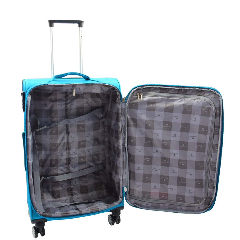 DR644 Soft Luggage Four Wheeled Suitcase With TSA Lock Teal 9
