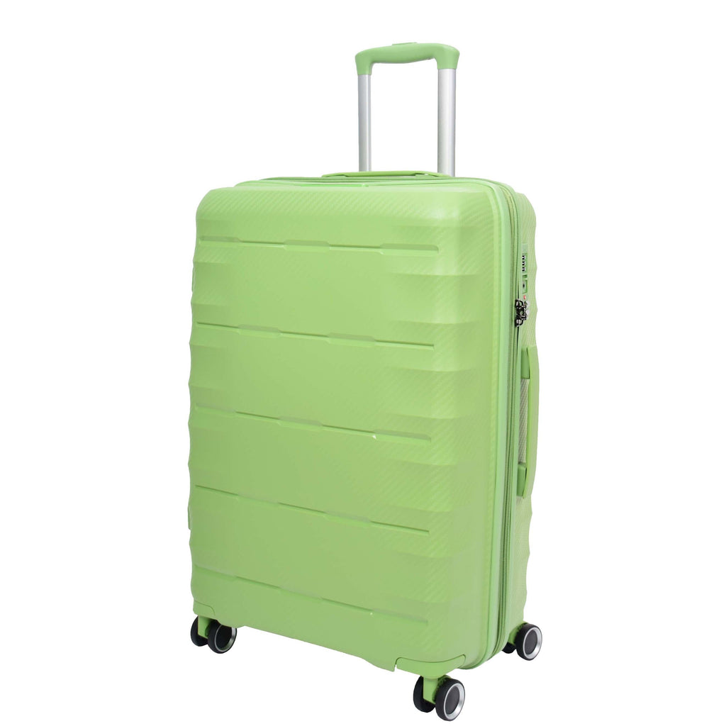 DR541 Expandable ABS Luggage With 8 Wheels Lime Green 7