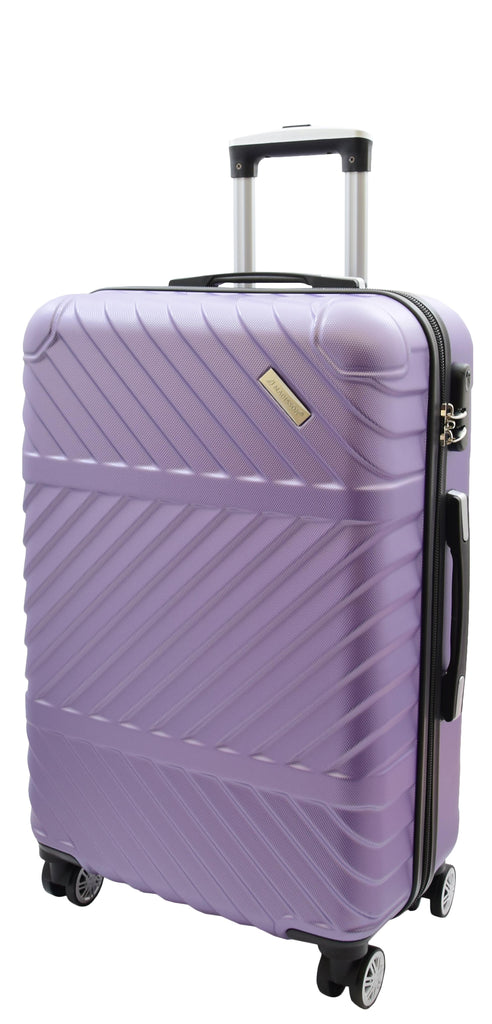 DR497 Hard Shell Four Wheel Luggage Digit Lock Purple 7