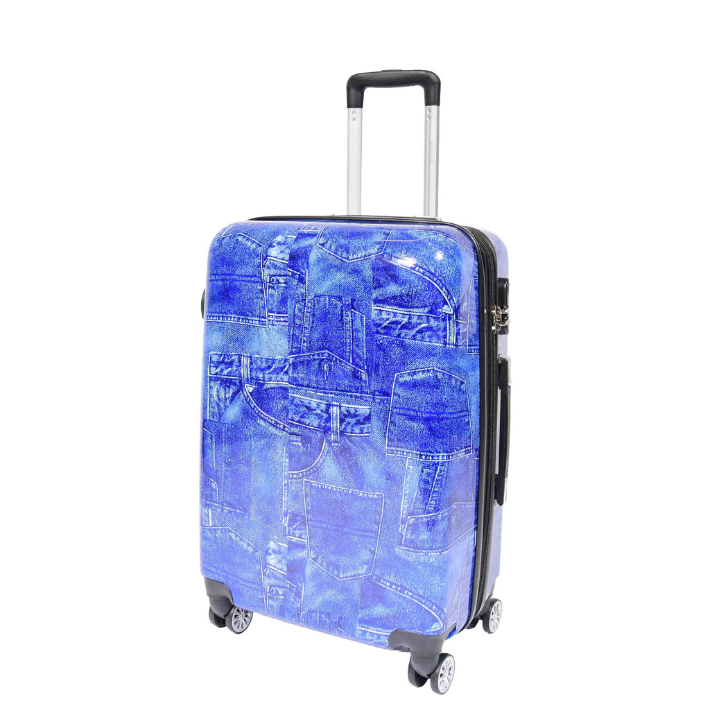 DR634 Jeans Print ABS Hard Four Wheels Luggage Blue 7