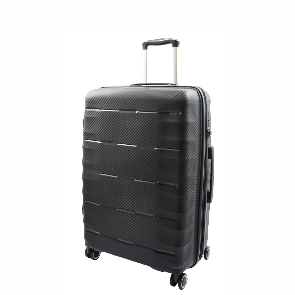 DR541 Expandable ABS Luggage with 8 Wheels Black 7