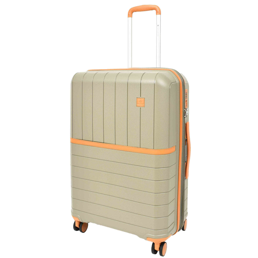 DR626 Hard Shell Expandable Suitcases Wheeled Luggage Champagne 7