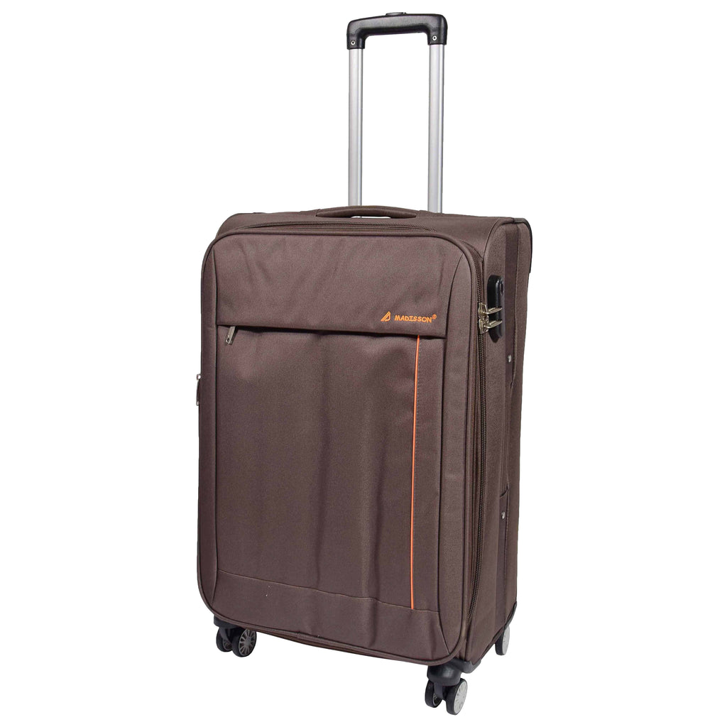 DR549 Expandable 8 Spinner Wheel Soft Luggage Brown 77