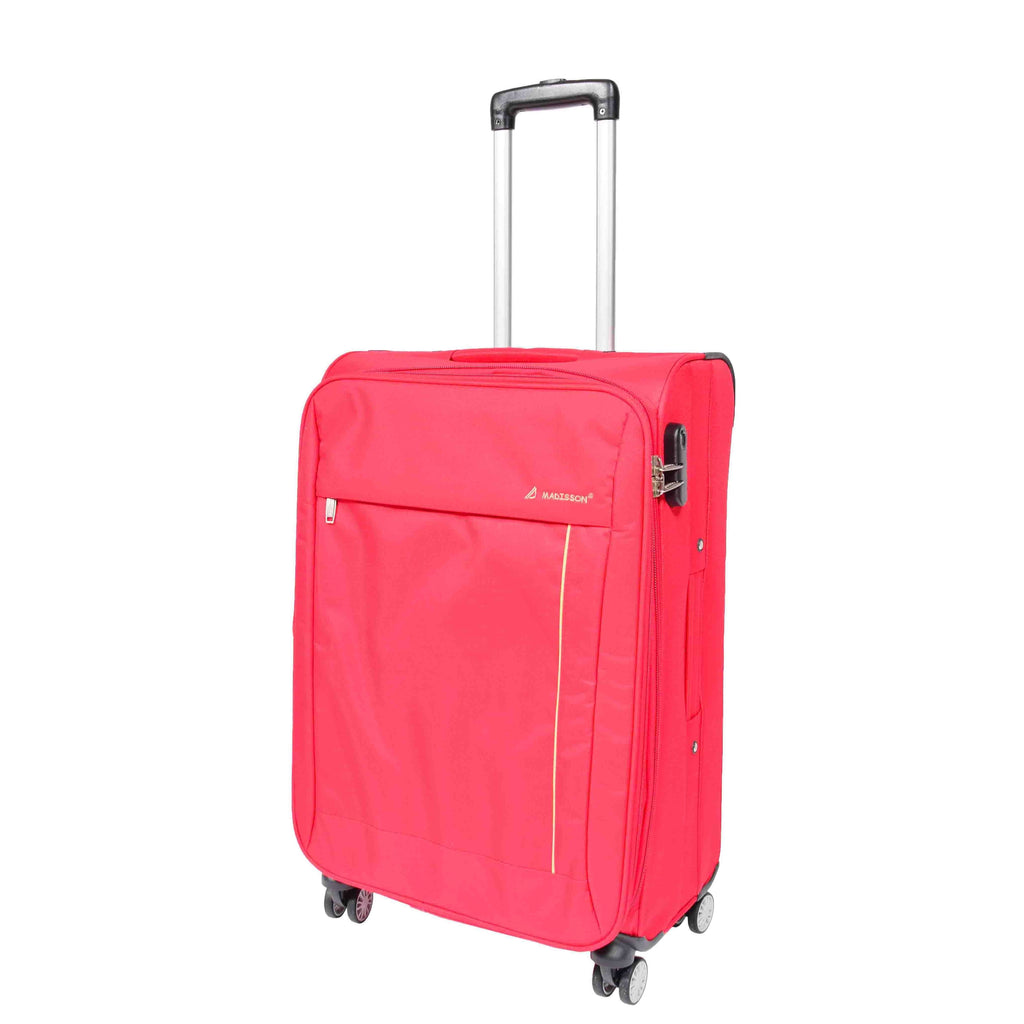 DR549 Expandable 8 Spinner Wheel Soft Luggage Red 7