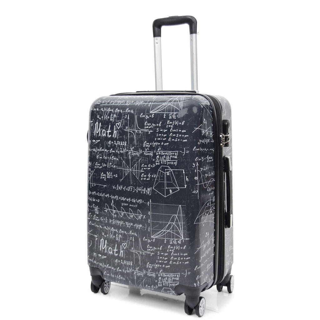 DR569 Expandable Hard Shell Suitcase Four Wheel Luggage Maths Print 7