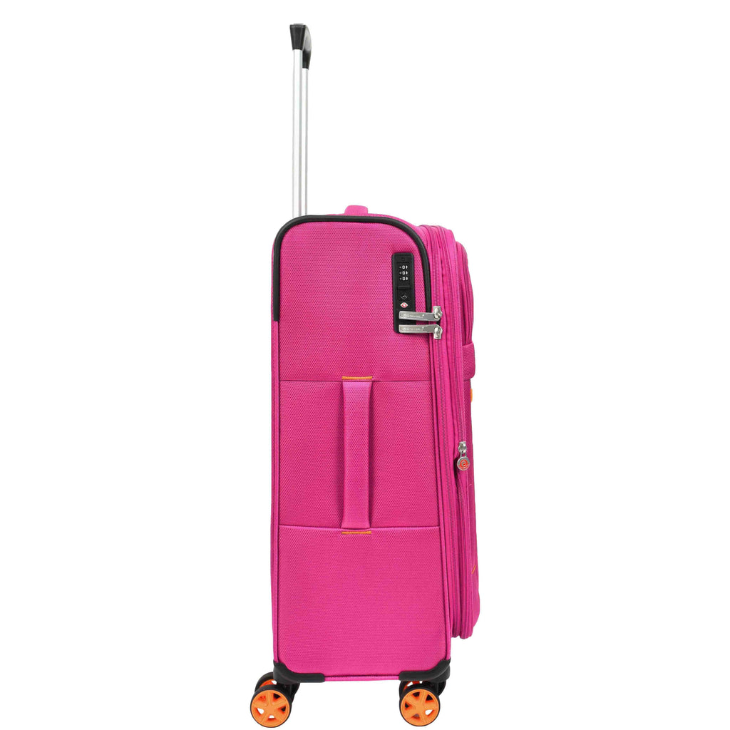 DR627 Eight Spinner Wheeled Soft Expandable Suitcase Pink 8