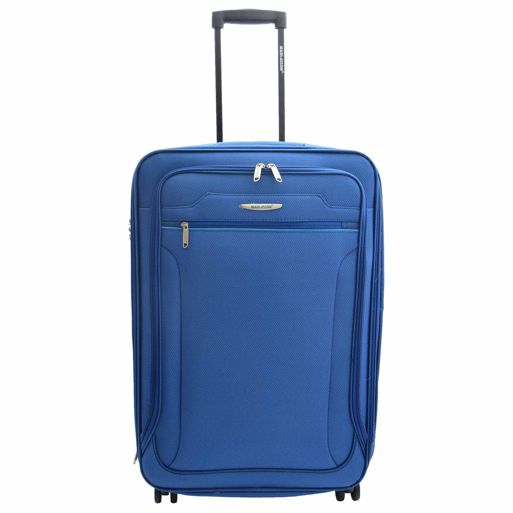 DR524 Expandable Lightweight Soft Luggage Suitcases With Four Wheels Blue 14