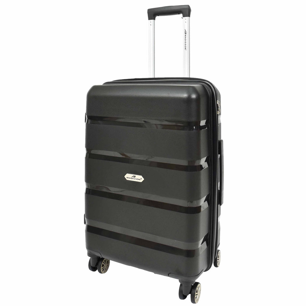 DR646 Expandable Travel Suitcases Hard Shell Four Wheel PP Luggage Black 8