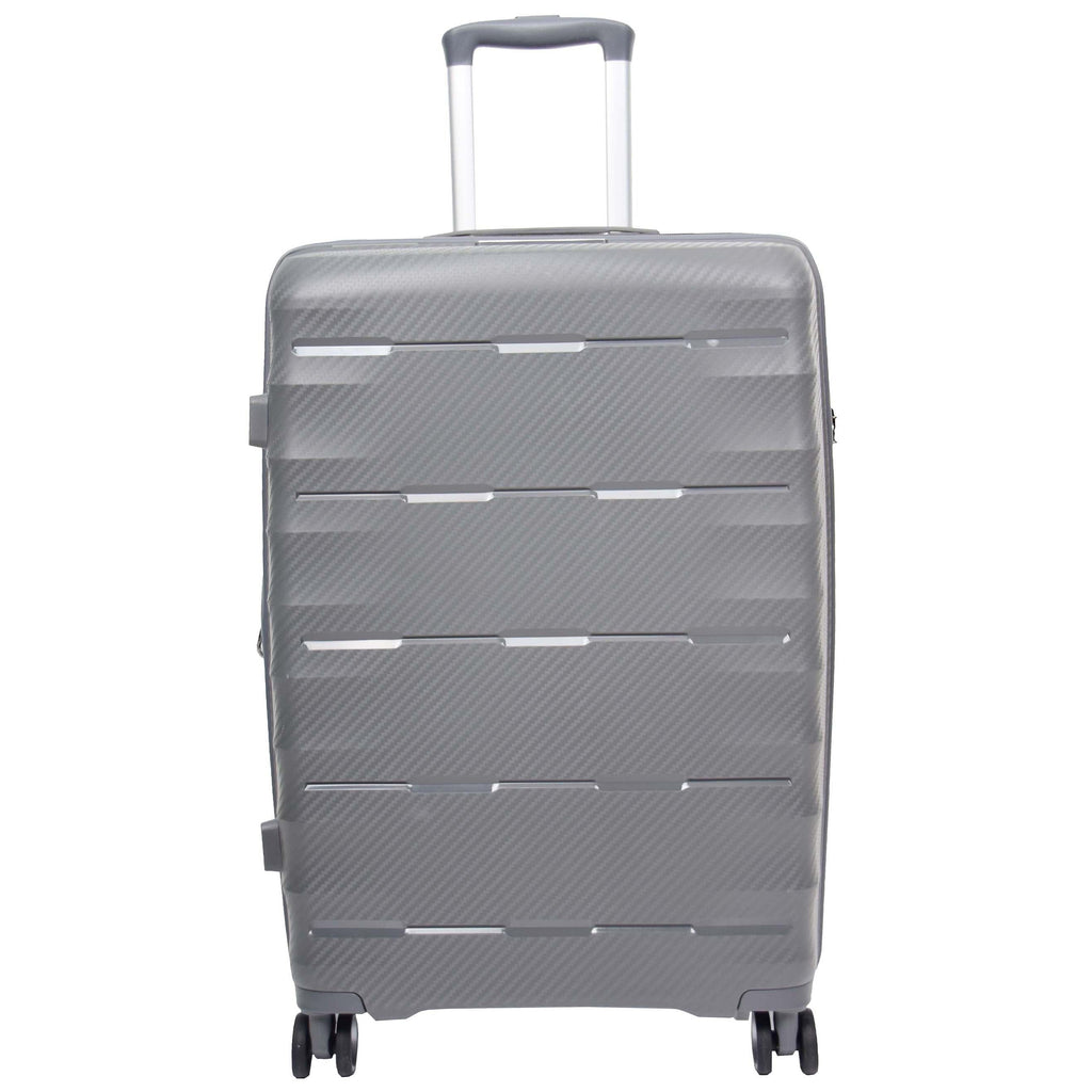 DR541 Expandable ABS Luggage With 8 Wheels Grey 8