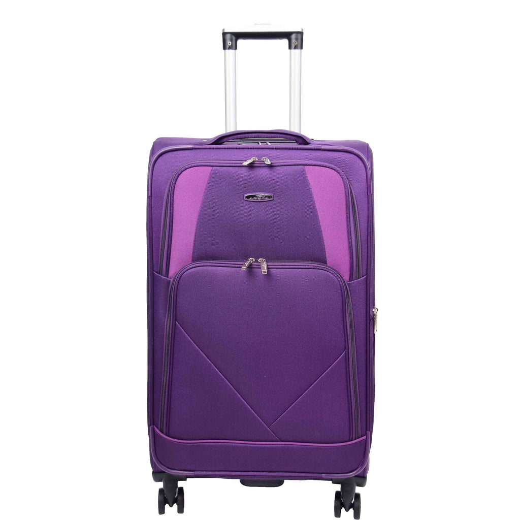 DR568 Soft Case Four Wheel Travel Luggage Suitcase Purple 7
