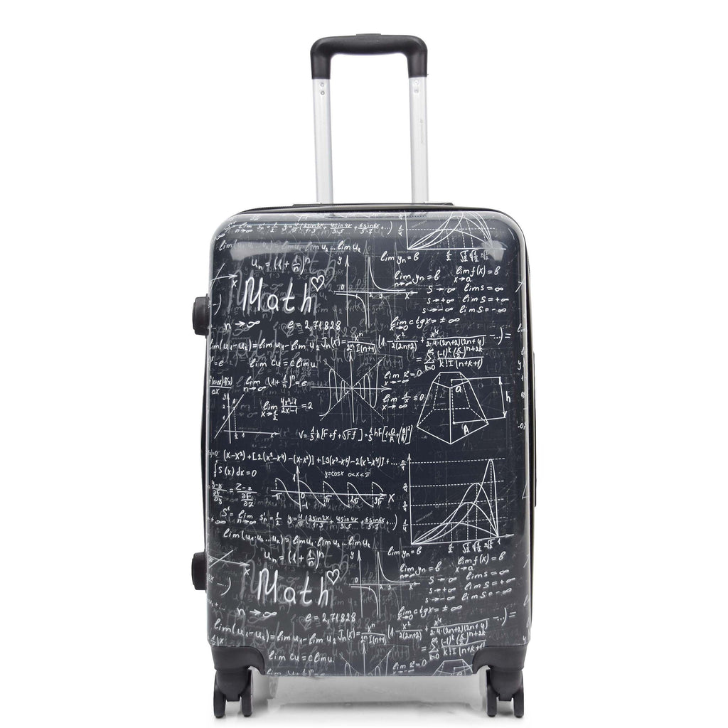 DR569 Expandable Hard Shell Suitcase Four Wheel Luggage Maths Print 8