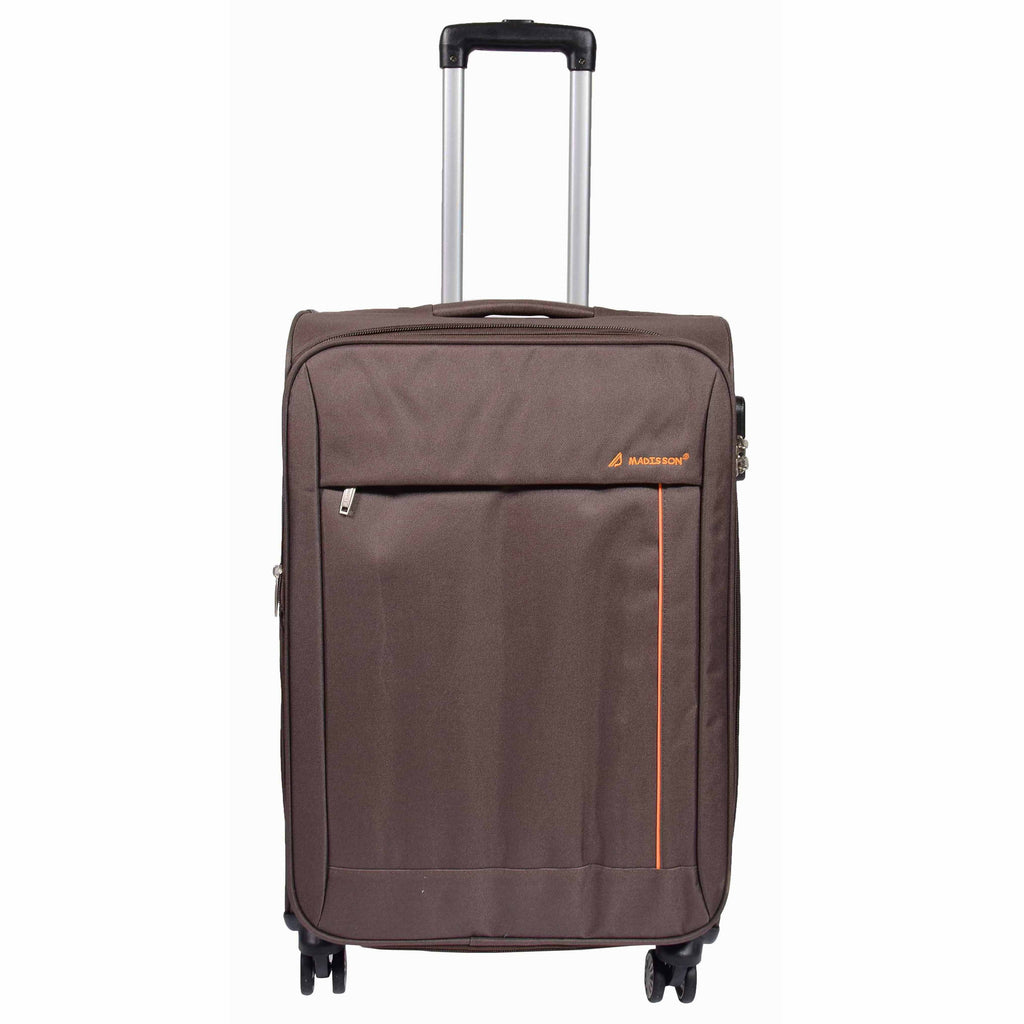 DR549 Expandable 8 Spinner Wheel Soft Luggage Brown 8