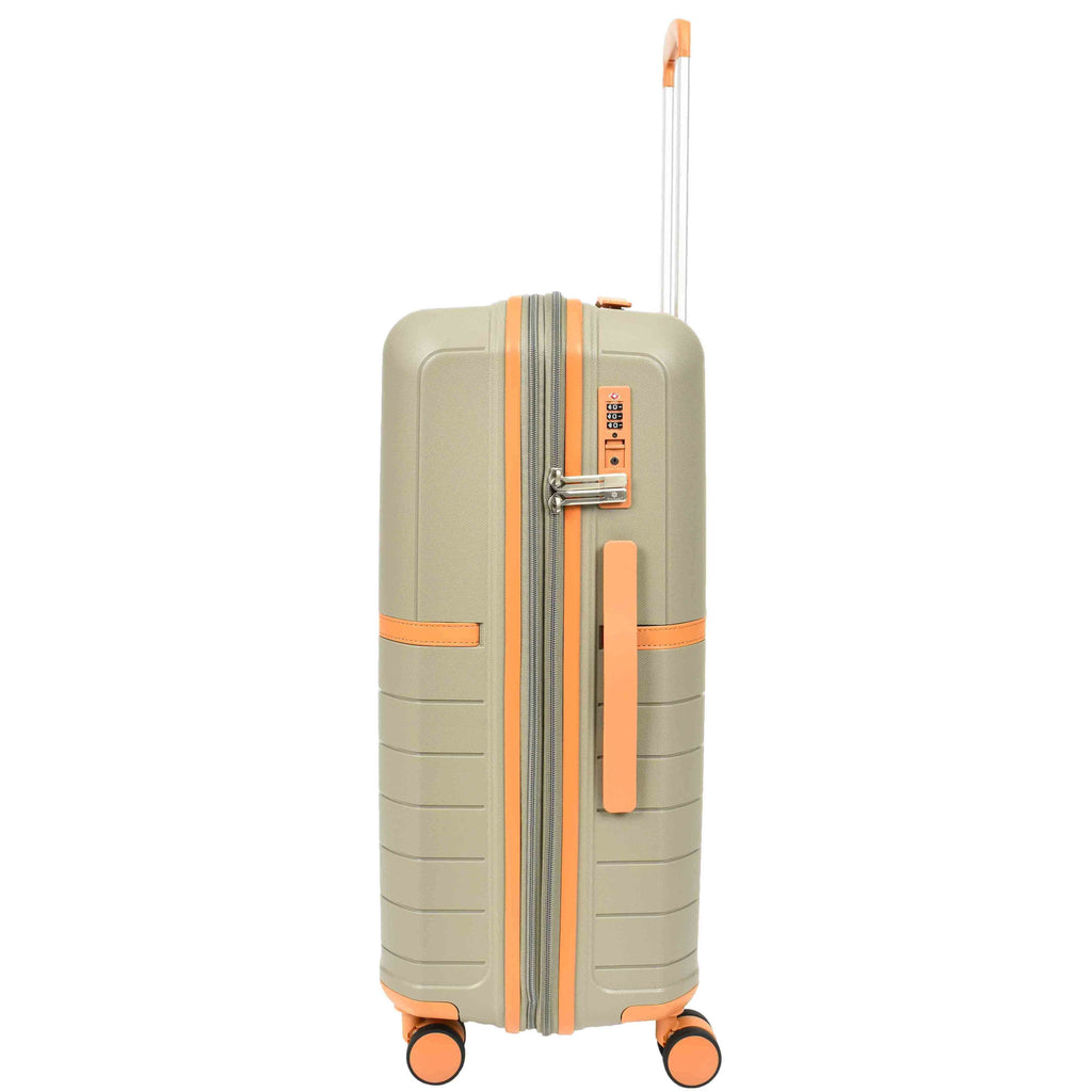 DR626 Hard Shell Expandable Suitcases Wheeled Luggage Champagne 9