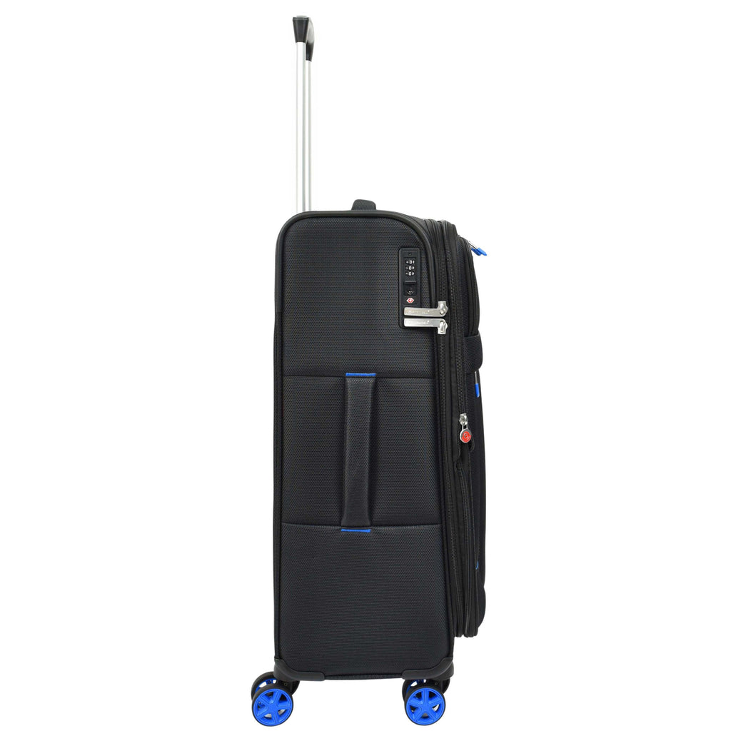 DR627 Eight Spinner Wheeled Soft Expandable Suitcase Black 9