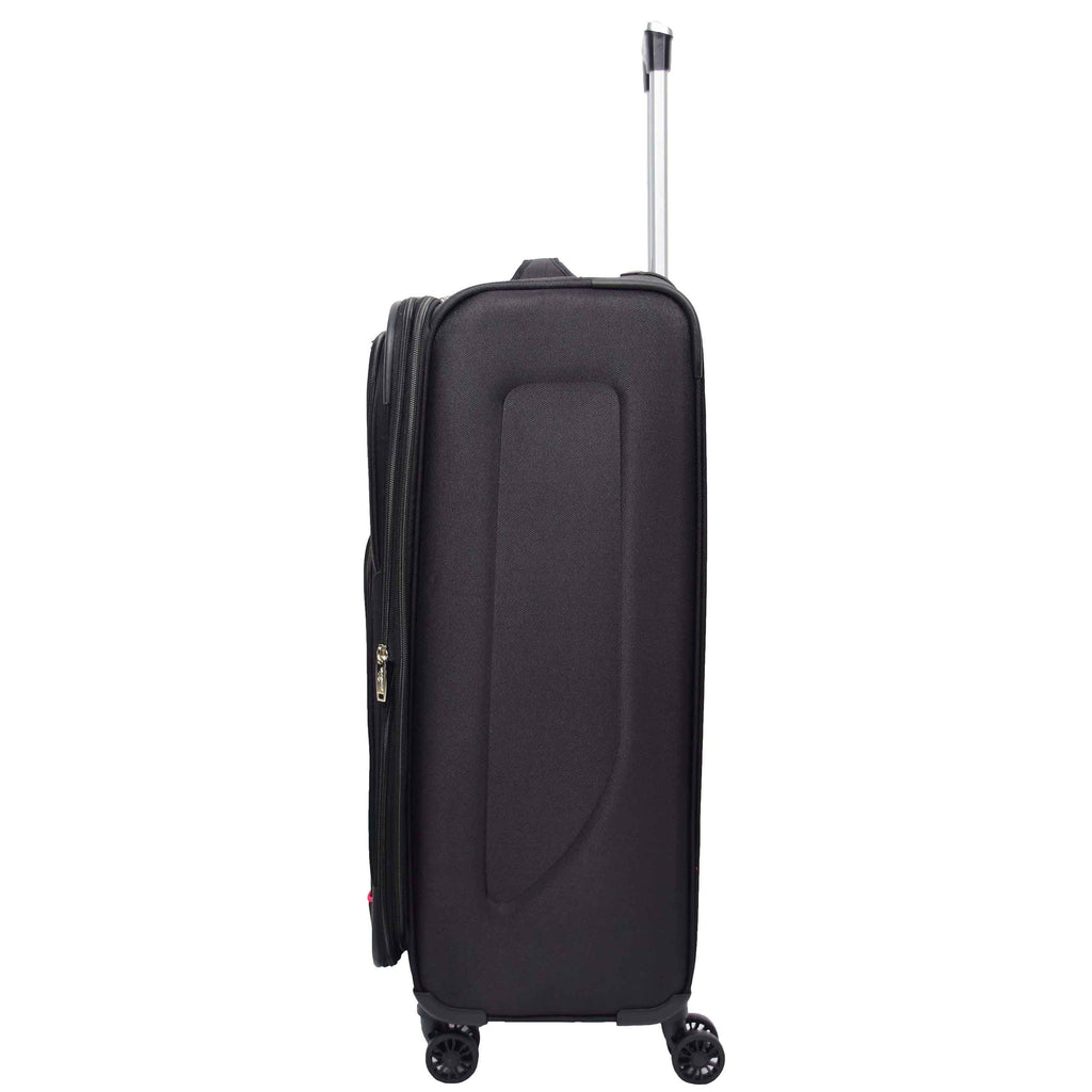 DR568 Soft Case Four Wheel Travel Luggage Suitcase Black 8