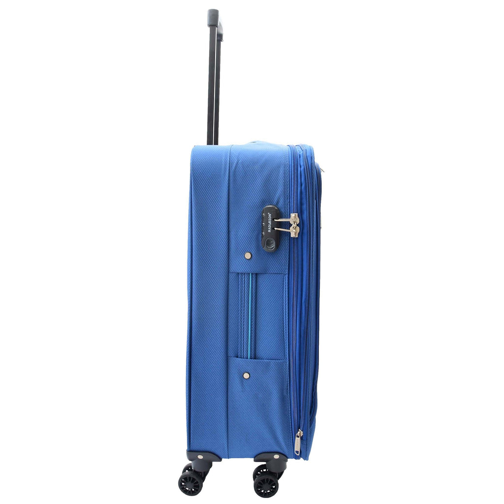 DR524 Expandable Lightweight Soft Luggage Suitcases With Four Wheels Blue 15
