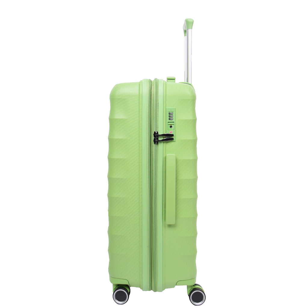 DR541 Expandable ABS Luggage With 8 Wheels Lime Green 9