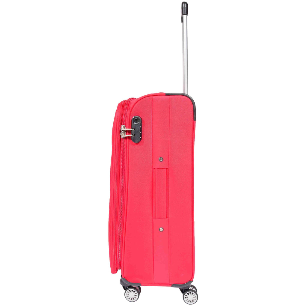 DR549 Expandable 8 Spinner Wheel Soft Luggage Red 9