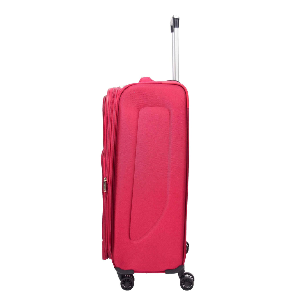 DR568 Soft Case Four Wheel Travel Luggage Suitcase Burgundy 8