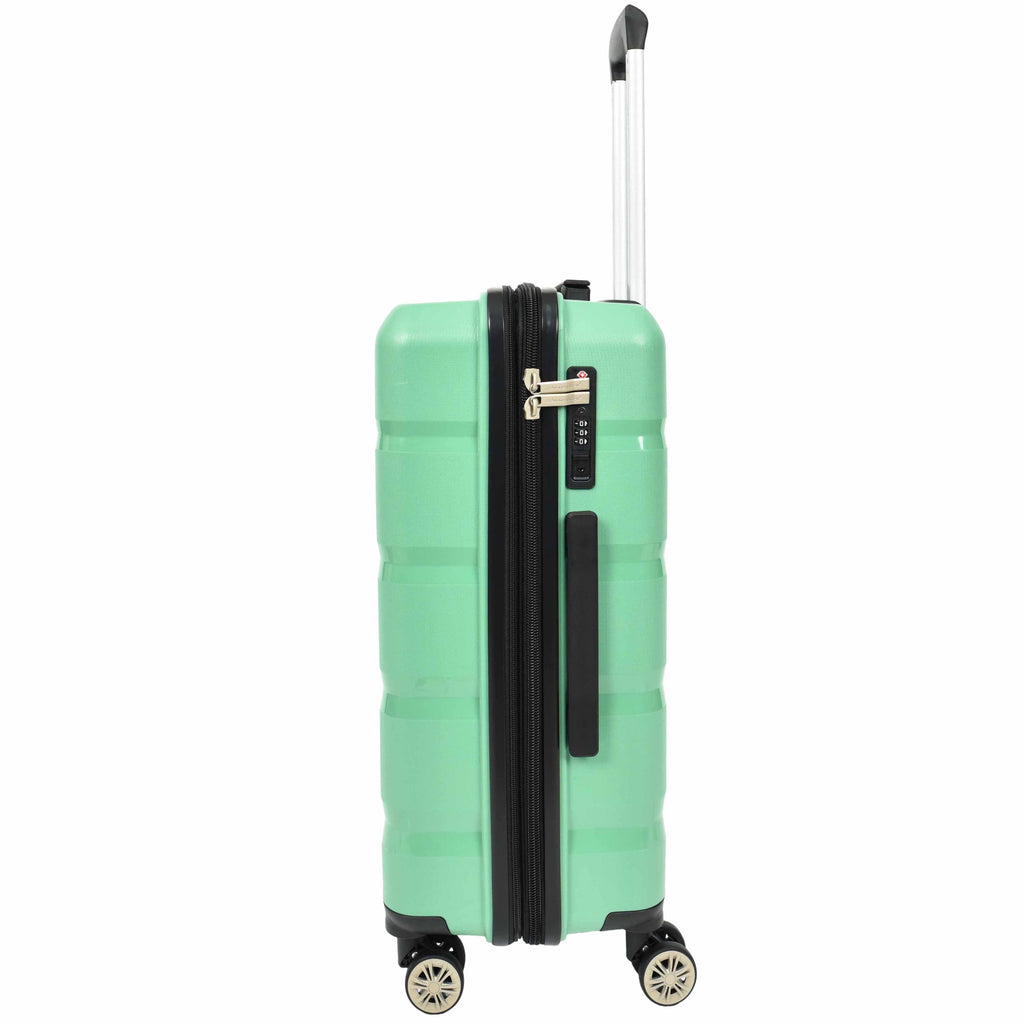 DR646 Expandable Travel Suitcases Hard Shell Four Wheel PP Luggage Lime 10