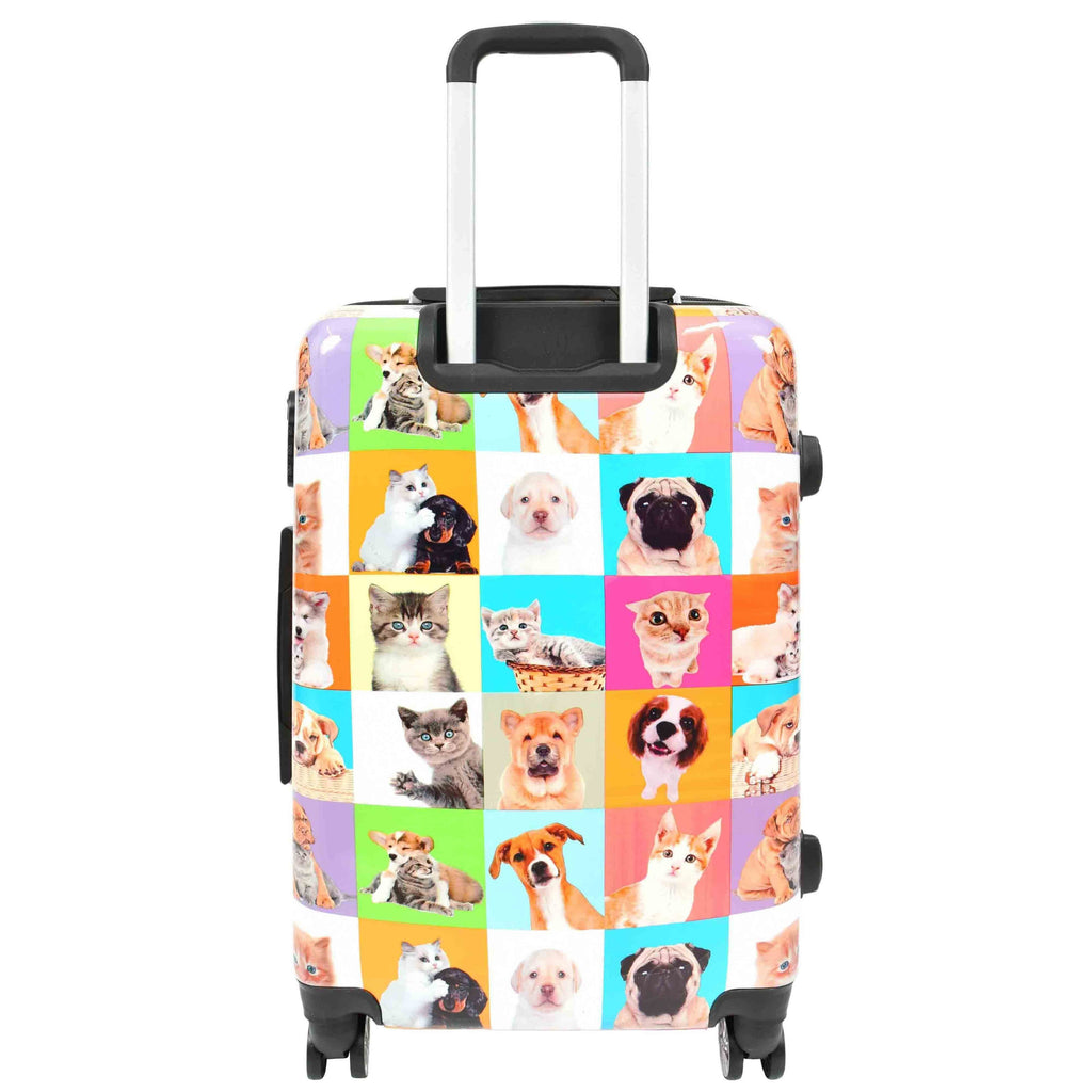 DR628 Hard Shell 4-Wheeled Luggage Dogs and Cats Print Expandable Suitcase 10