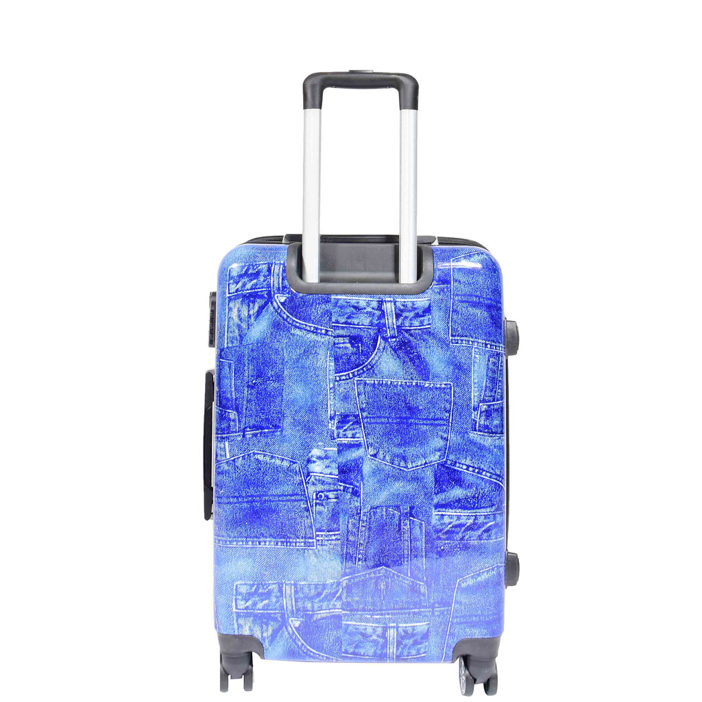 DR634 Jeans Print ABS Hard Four Wheels Luggage Blue 10