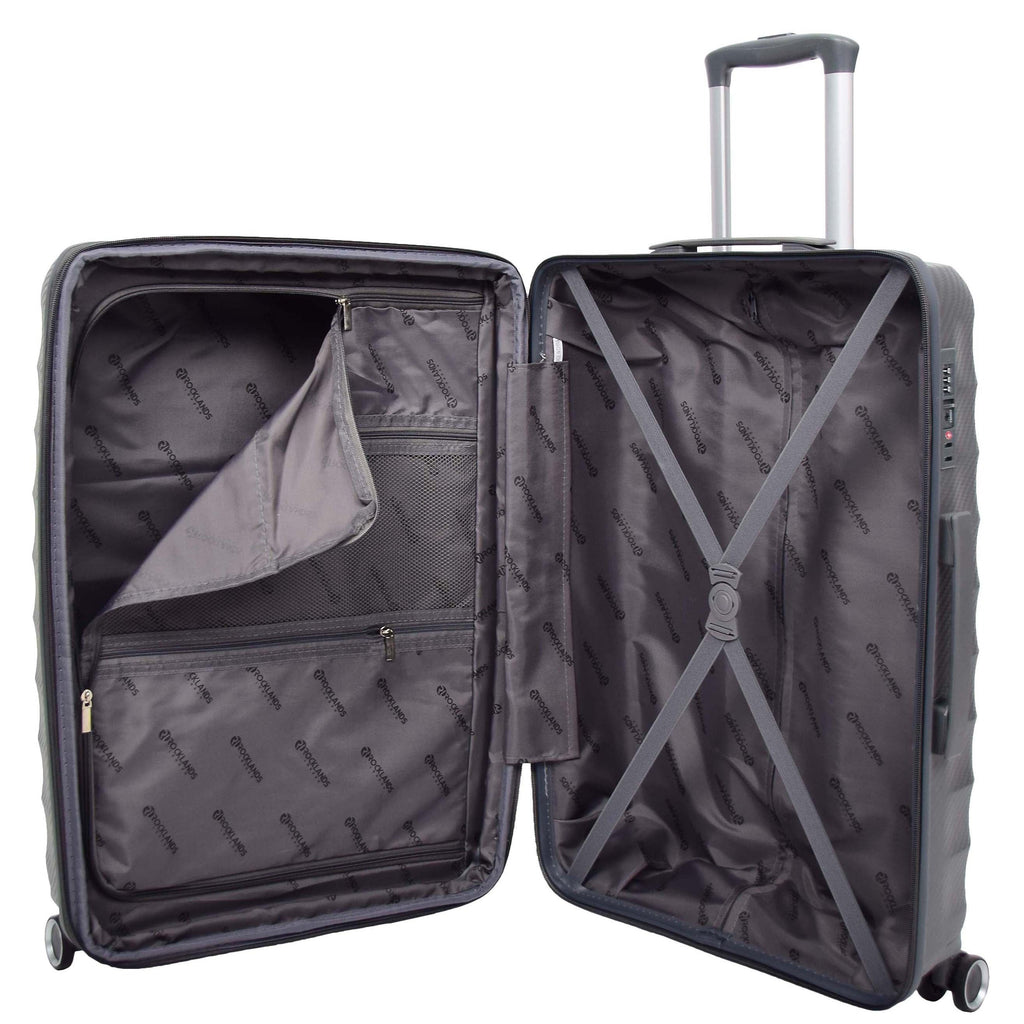 DR541 Expandable ABS Luggage With 8 Wheels Grey 11
