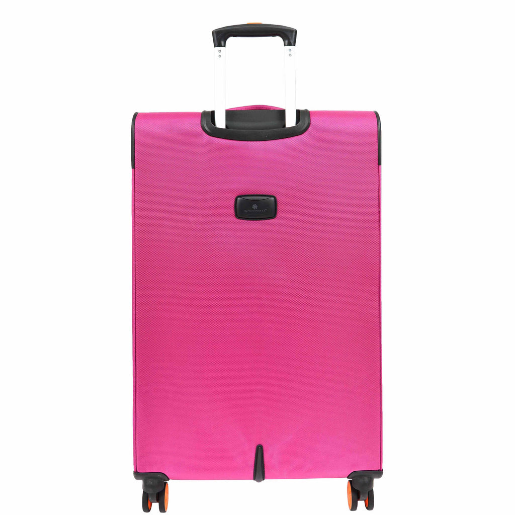 DR627 Eight Spinner Wheeled Soft Expandable Suitcase Pink 11