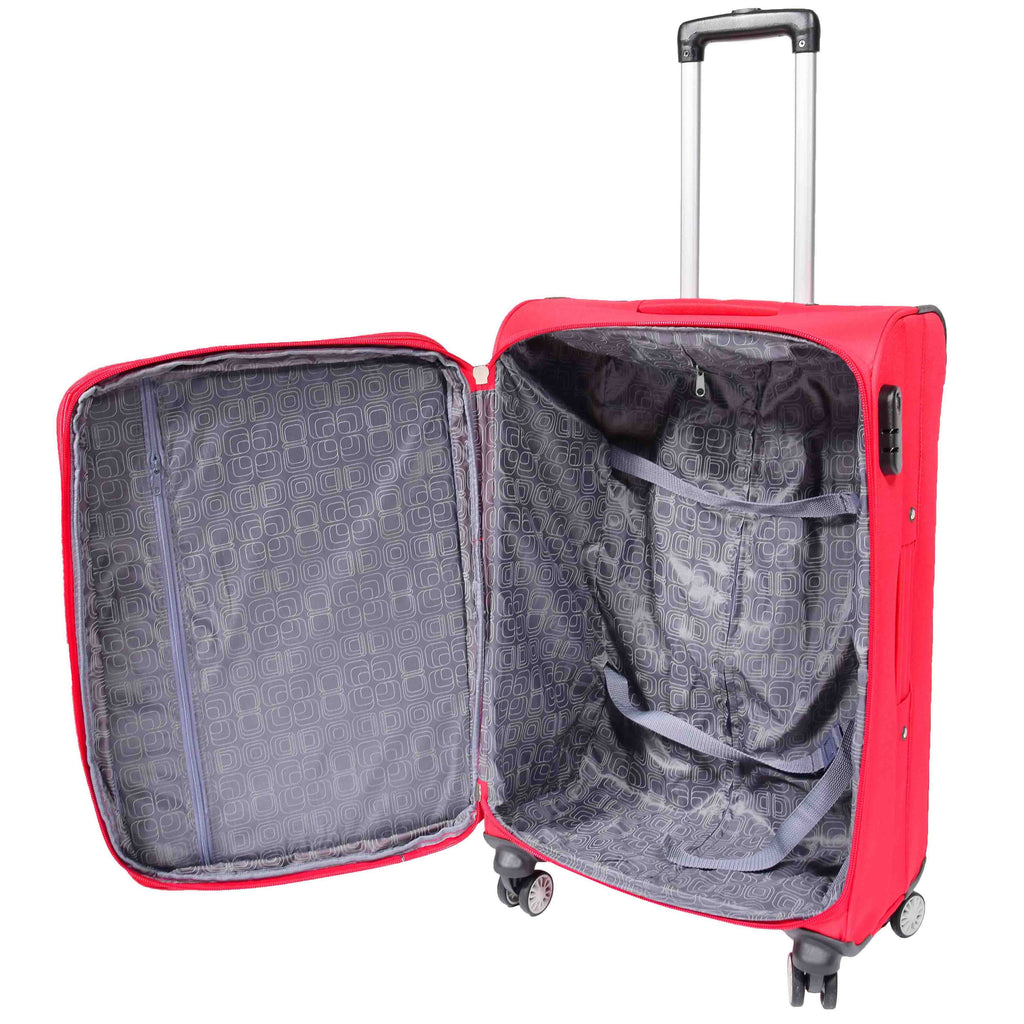 DR549 Expandable 8 Spinner Wheel Soft Luggage Red 11