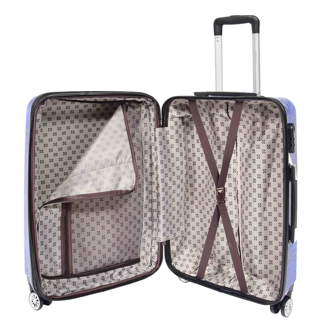 DR634 Jeans Print ABS Hard Four Wheels Luggage Blue 11