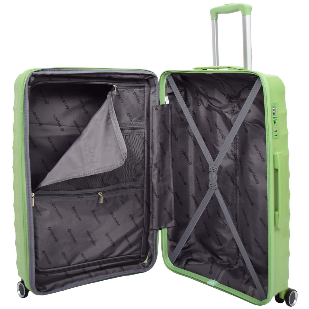 DR541 Expandable ABS Luggage With 8 Wheels Lime Green 11