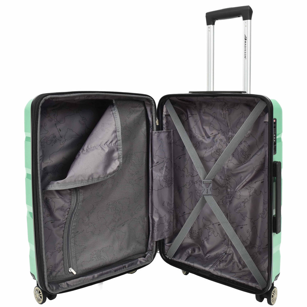 DR646 Expandable Travel Suitcases Hard Shell Four Wheel PP Luggage Lime 12