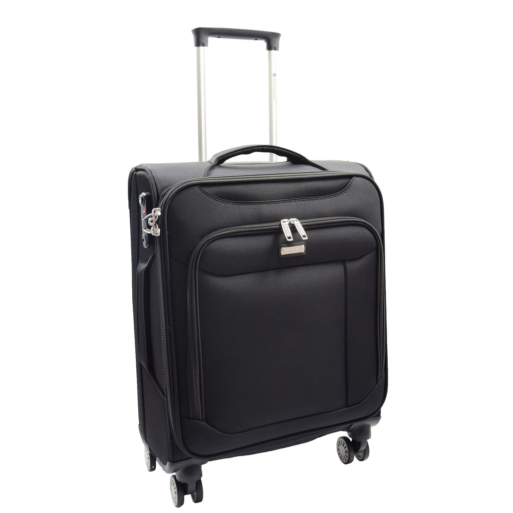 DR644 Soft Luggage Four Wheeled Suitcase With TSA Lock Black 10