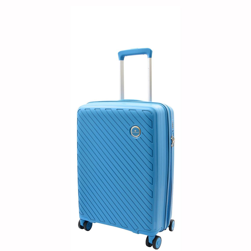 DR542 Hard Shell Cabin Sized Suitcase Wheeled Luggage Blue 1