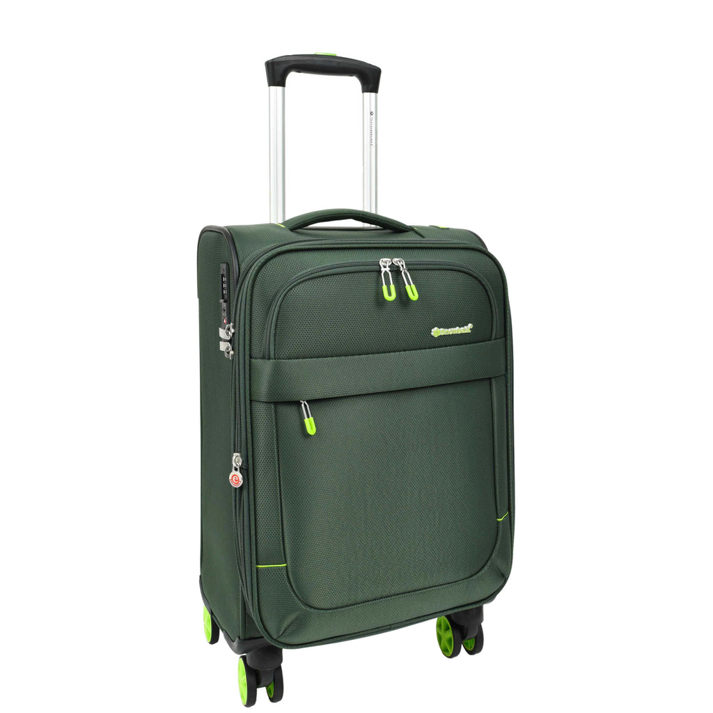 DR627 Eight Spinner Wheeled Soft Expandable Suitcase Green 12