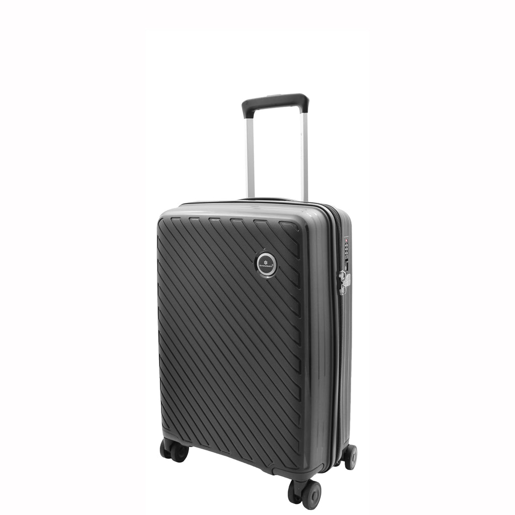 DR542 Hard Shell Cabin Sized Suitcase Wheeled Luggage Black 1