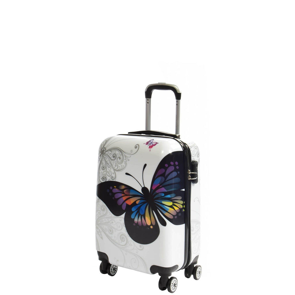 DR629 Expandable Four Wheel Hard Shell Travel Luggage With Butterfly Print 10