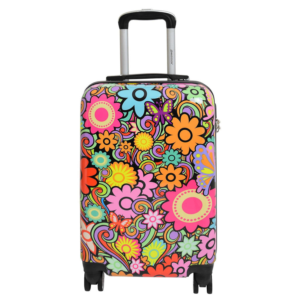 DR576 Expandable Hard Shell Suitcase Four Wheel Luggage Flower Print 23