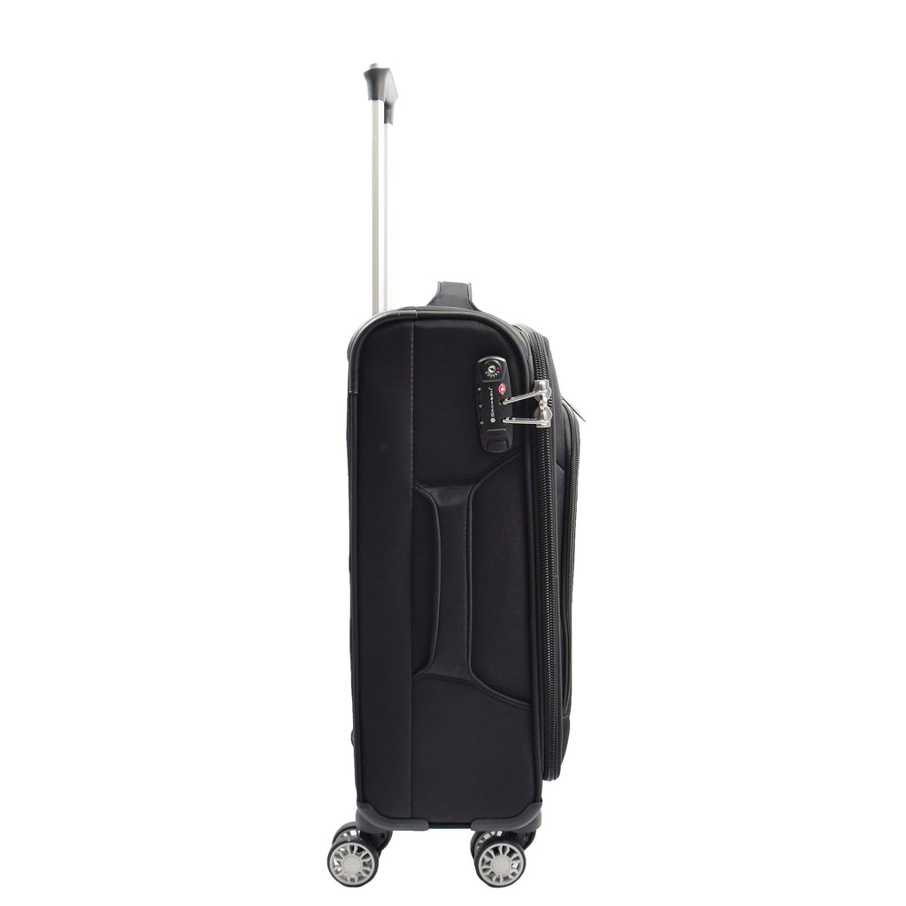 DR644 Soft Luggage Four Wheeled Suitcase With TSA Lock Black 11