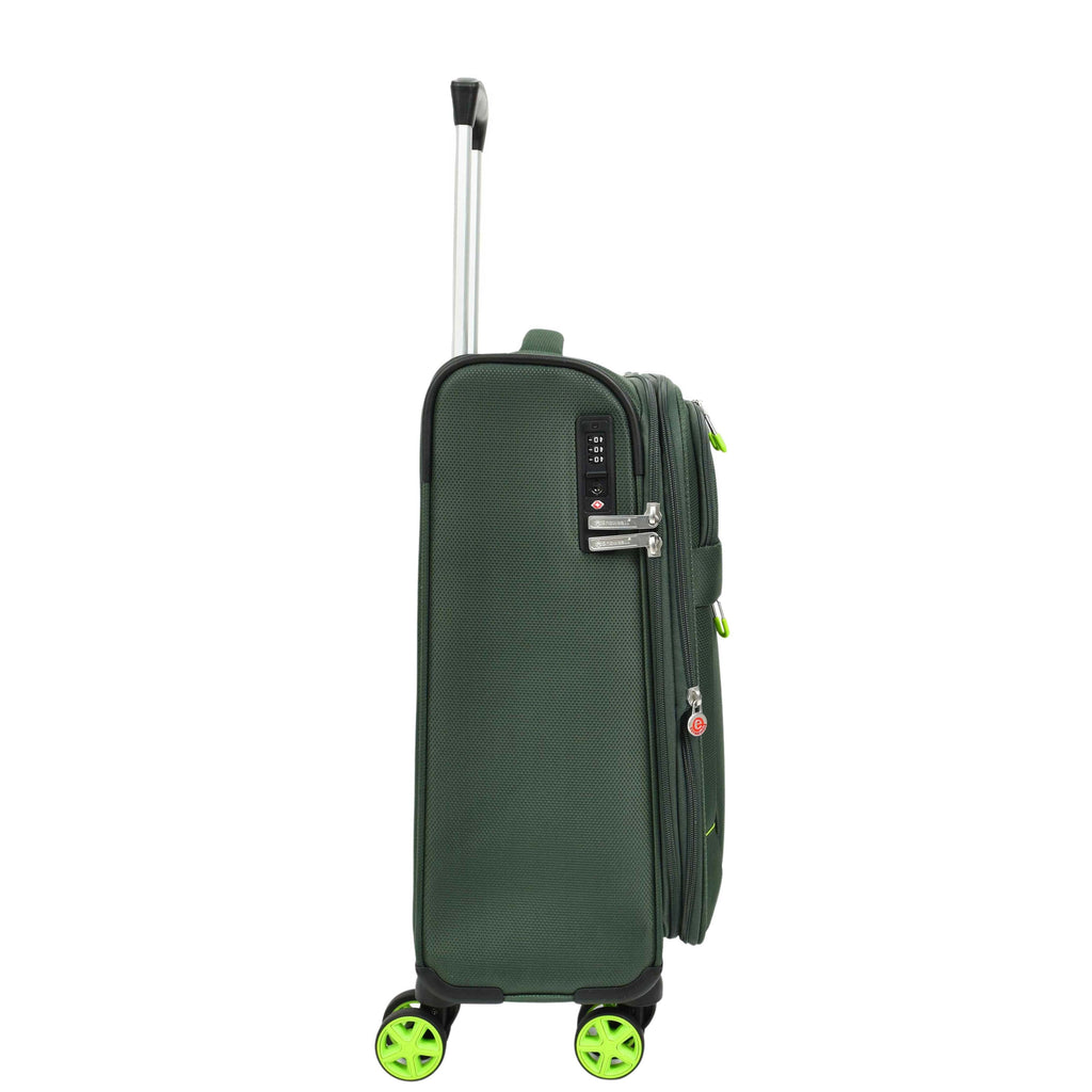 DR627 Eight Spinner Wheeled Soft Expandable Suitcase Green 14