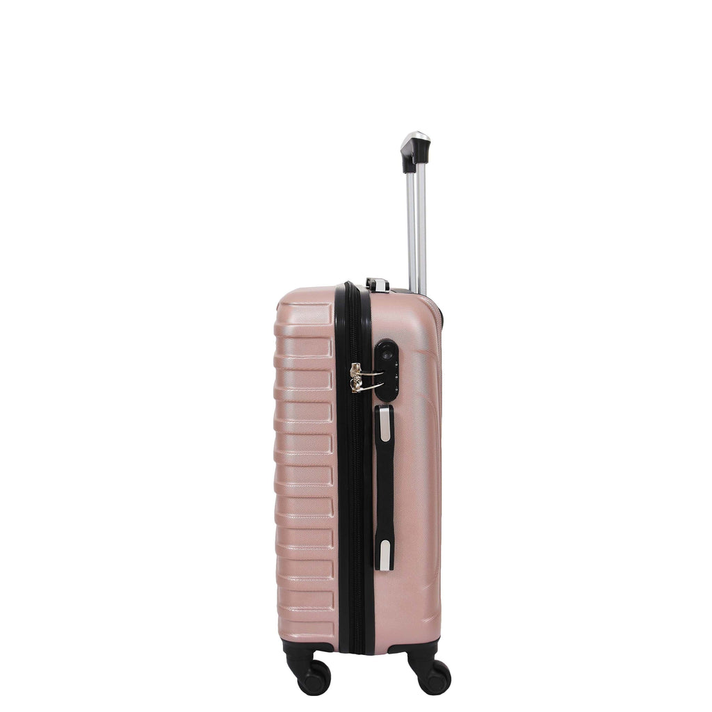 DR538 Digit Lock Hard Shell Four Wheel Luggage Rose Gold 11