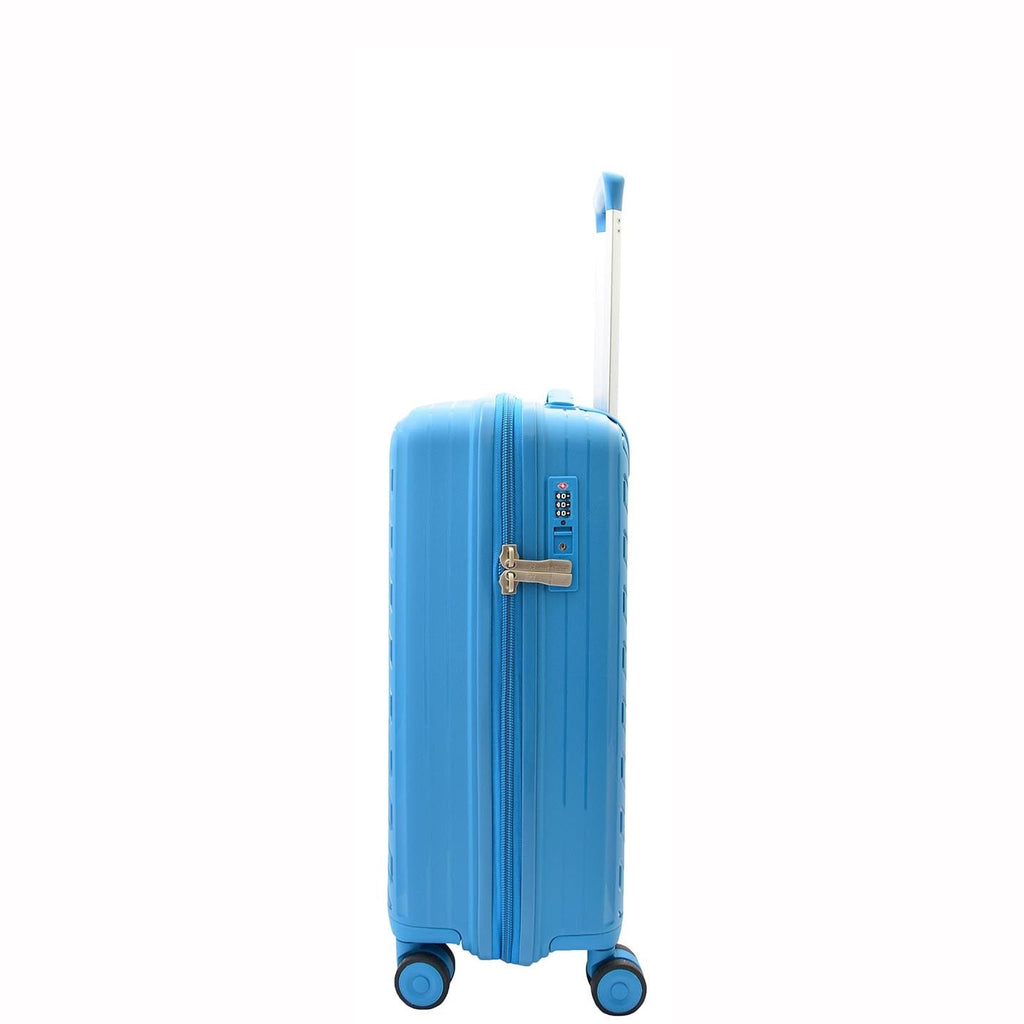 DR542 Hard Shell Cabin Sized Suitcase Wheeled Luggage Blue 3