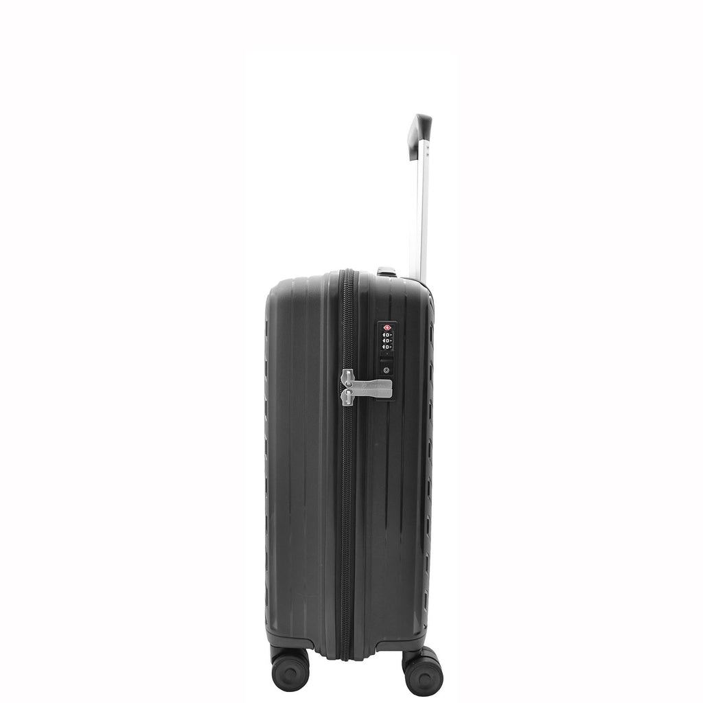 DR542 Hard Shell Cabin Sized Suitcase Wheeled Luggage Black 3