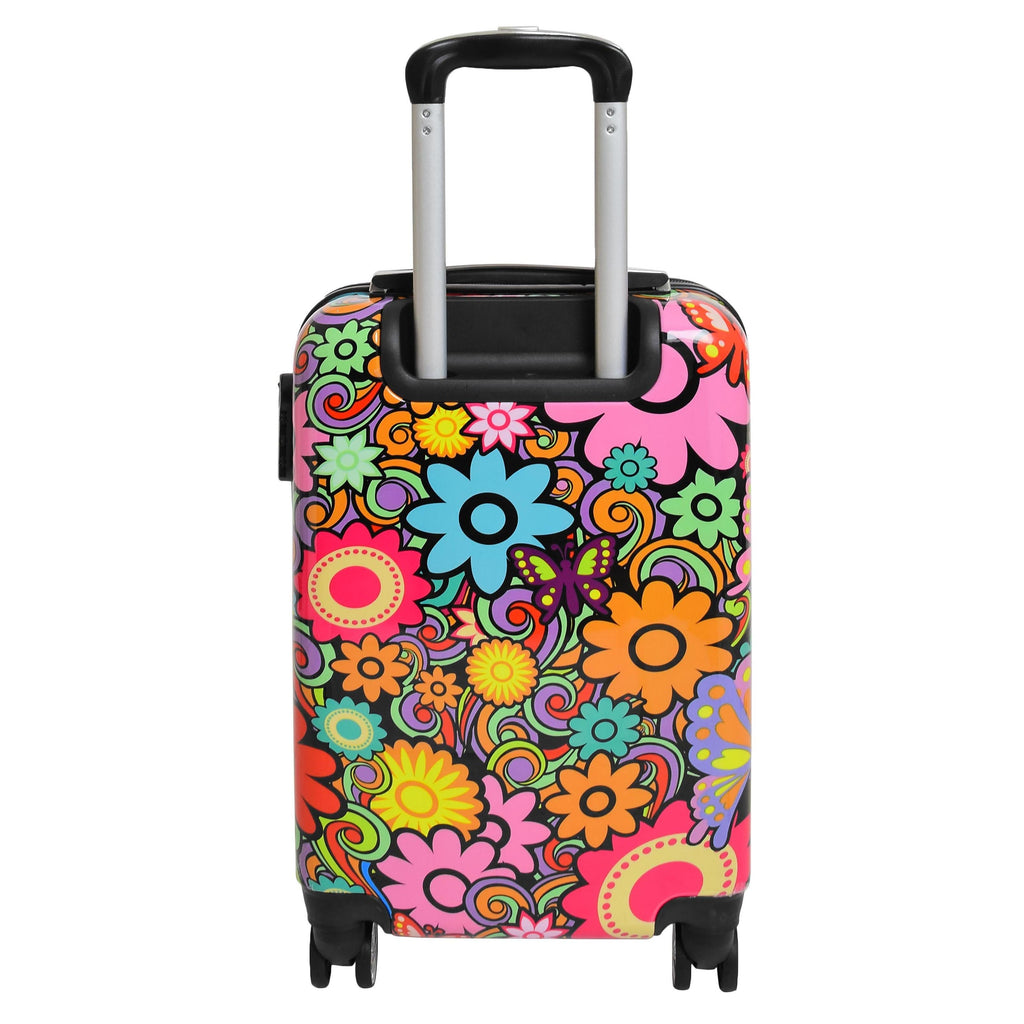 DR576 Expandable Hard Shell Suitcase Four Wheel Luggage Flower Print 25