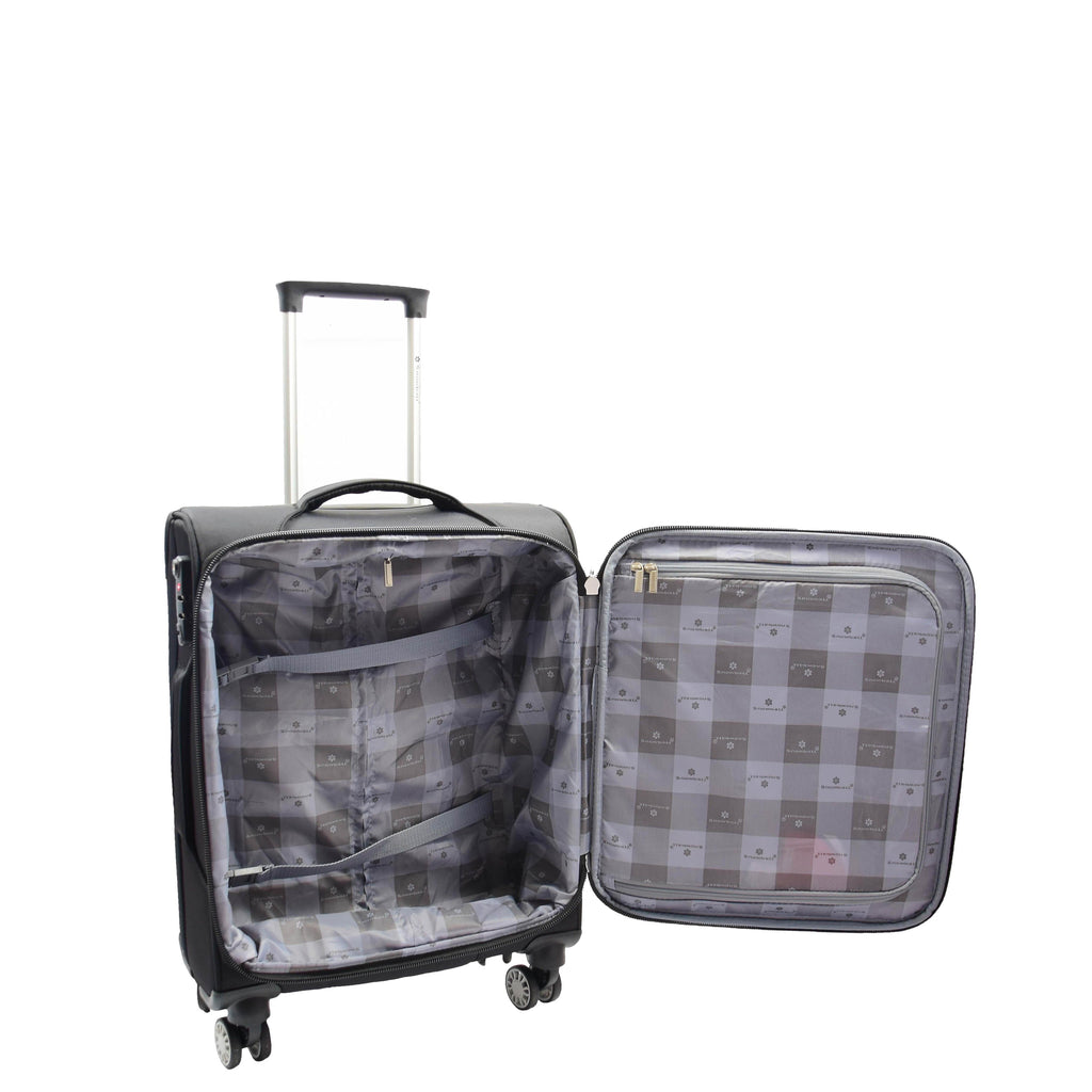 DR644 Soft Luggage Four Wheeled Suitcase With TSA Lock Black 13