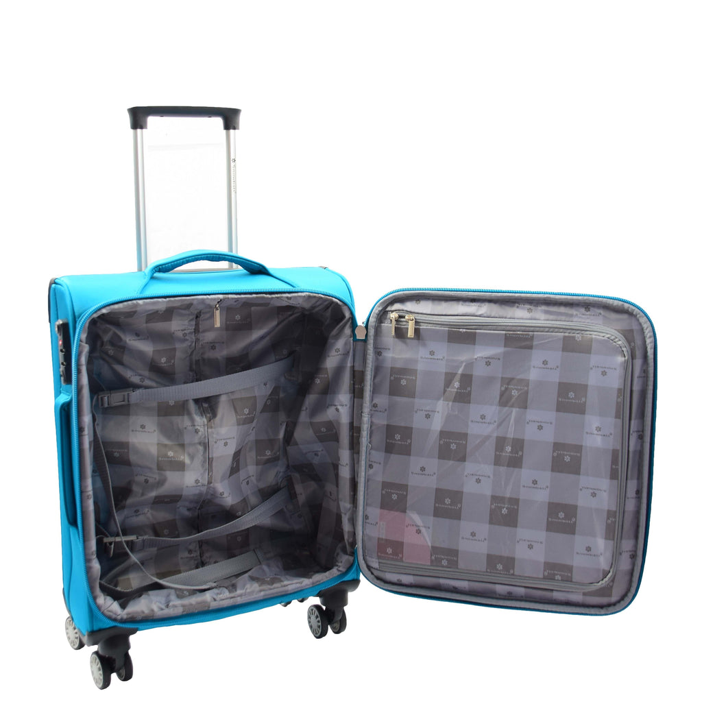 DR644 Soft Luggage Four Wheeled Suitcase With TSA Lock Teal 13