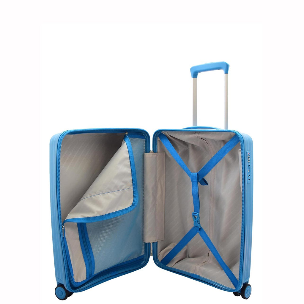 DR542 Hard Shell Cabin Sized Suitcase Wheeled Luggage Blue 5