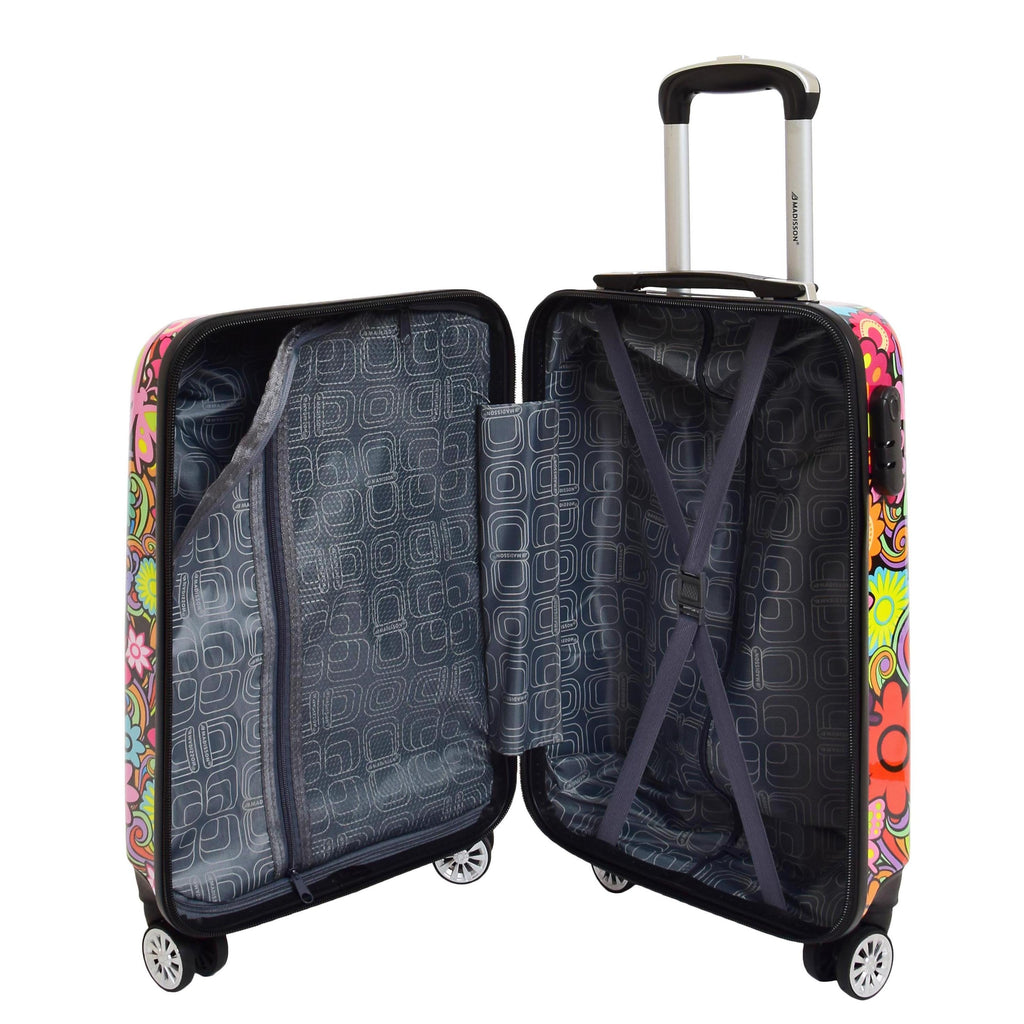 DR576 Expandable Hard Shell Suitcase Four Wheel Luggage Flower Print 26