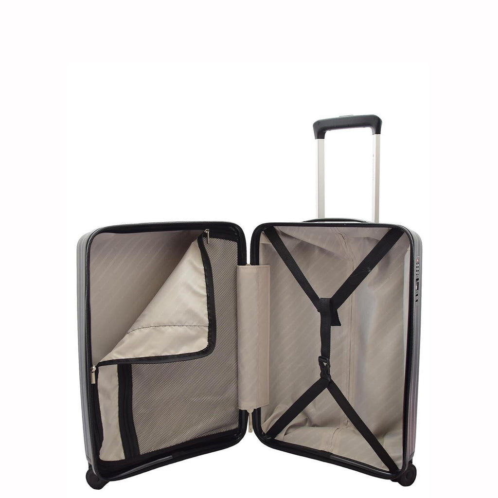 DR542 Hard Shell Cabin Sized Suitcase Wheeled Luggage Black 5